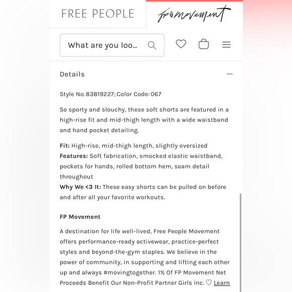 NWOT Free People Movement All Star Printed shorts sz S - Picture 5 of 5